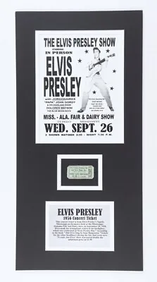 Elvis Presley Custom Matted Photo Display With Authentic Concert Ticket • $174.99