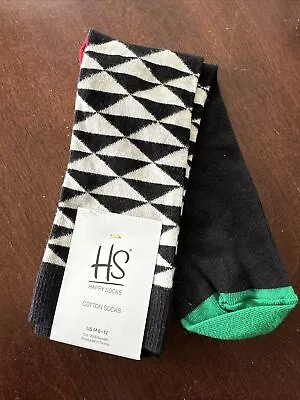 Happy Socks Size 10-13 Mens Shoe Size 8-12 1-Pair Crew Socks New • $10.50