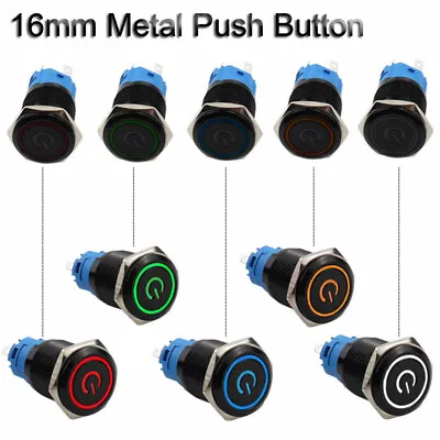 Waterproof  Metal Push Button LED Light Panel Latching Switch 5V 12V 24V 220V UK • £5.05