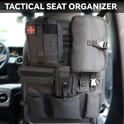 US Tactical MOLLE Car Seat Back Storage Cover Organizer With 7 Pouch Pockets Bag • $36.99