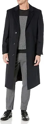 Adam Baker Men's Single Breasted Luxury Wool Full Length Topcoat - Colors • $119.99