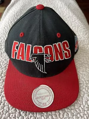 Atlanta Falcons Black And Red Mitchell & Ness Adjustable Hat Snapback NFL Cap • $10.59