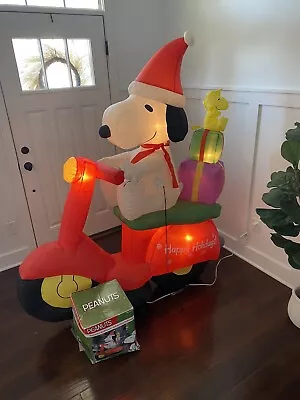 Christmas Peanuts Snoopy Woodstock On Scooter Airblown Inflatable 6 Ft. Tall !!! • $199