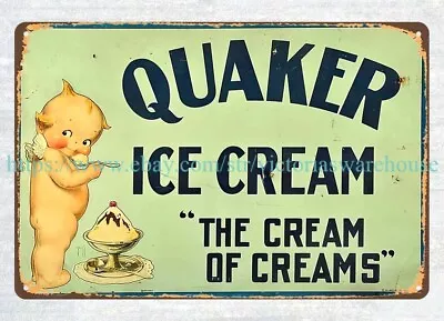 Quaker Ice Cream Metal Tin Sign Retro Signs Sale • $18.93