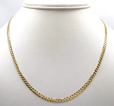$184.99 • Buy 18K Solid Gold Cuban Link Chain Necklace Men Women 2.5mm 16  18  20  22  24  30 