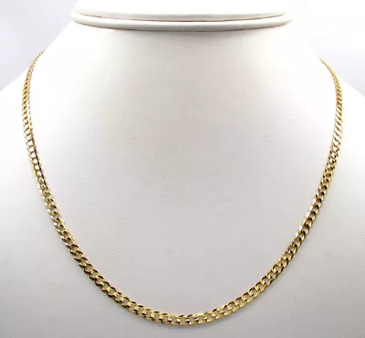 $184.99 • Buy 18K Solid Gold Cuban Link Chain Necklace Men Women 2.5mm 16  18  20  22  24  30 