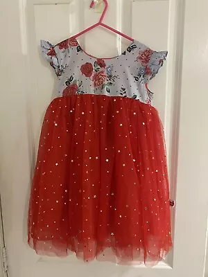 Oobi Girls Floral Dress Size 5 Oobi Designer Girls Cotton Tulle Dress • $29.95