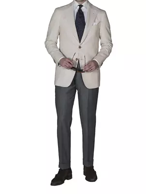 2023 RALPH LAUREN Chaps Ivory Sport Coat Suit Blazer 38S Slub Silk • $49.99