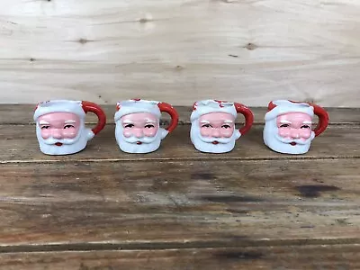 Vintage Santa Ceramic Mini Mug Lot Of 4 Faces Christmas Japan • $52.99