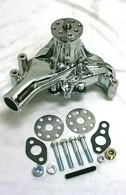 Small Block Chevy Long CHROME Hi Flow Water Pump High Volume 283 305 350 400 SBC • $113.25