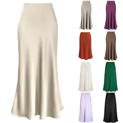 Ladies Skirts Ruffle Maxi Skirt Women Boho Summer Swing A-Line High Waist Casual • $19.89