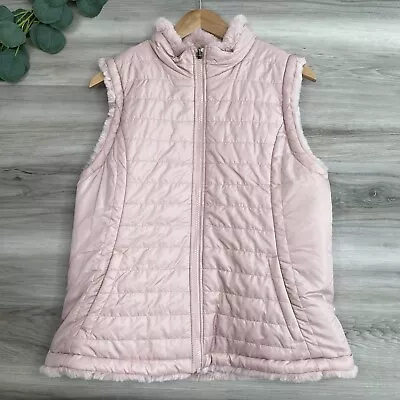 Nicole Miller Womens Jacket Size Large Reversible Quilted Puffer Vest Pink NWT • $28