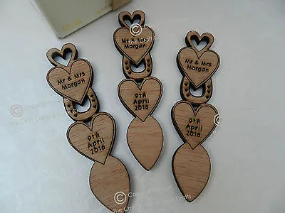 £330.10 • Buy Personalised Wooden Heart Mini Love Spoons, Favours, Vintage Wedding Decorations