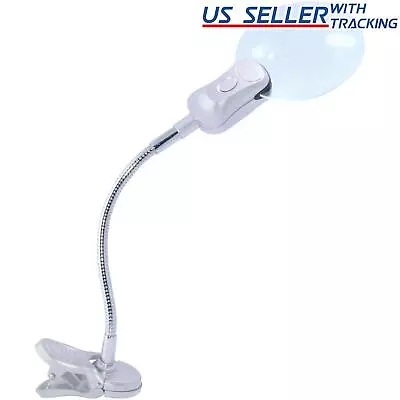 Magnifier Magnifying Glass Desktop Clip On Stand With LED Light 6X Magnification • $12.99