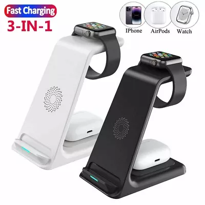 3 In 1 Wireless Charger Charging Dock Station For Apple IPhone 15Watch Airpods • $28.99