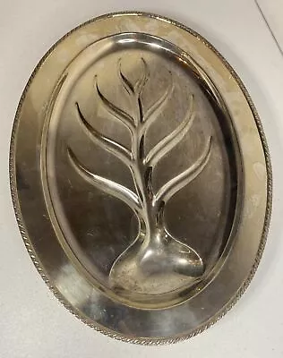 Wallace Footed Serving Tray Tree Of Life Silver Plate Platter T609 18” X 13” • $24.99