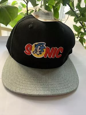 Sega Sonic The Hadgehog Baseball Cap Hat Black Gray Adjustable Snapback • $16