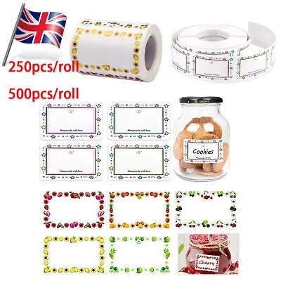 250/500pcs Jam Labels Food Freezer Label Self Adhesive Sticky Jars Bottle UK • £6.79