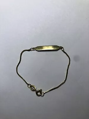 Babys 9ct Gold Identity Bracelet Small Curb Link 5.5  - 14cm • £49.99