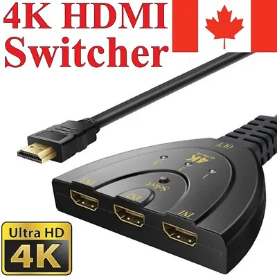 4K HDMI Switcher 3 Port Adapter Hub Switch Splitter Converter For TV PC 1080p • $7.23