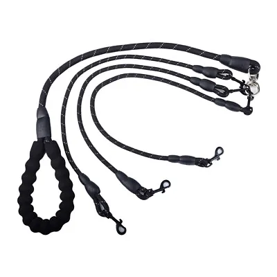 3 Way Nylon Rope Braided Puppy Pet Dog Leash No-Tangle Leads Triple Coupler • £17.76