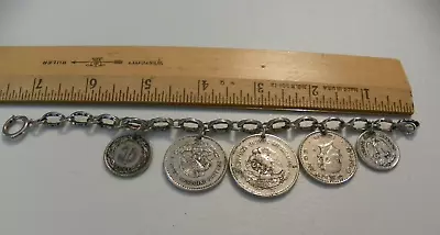 Charm Bracelet Mexicanos Centavos 1946 1944 Mexican Coins • $95