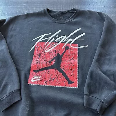 Vtg 90s Nike Air Jordan Flight Crewneck Sweatshirt Men’s Sz XL • $10.50