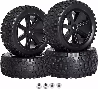 1/10Th Scale Off-Road RC Tires&12Mm Hex Wheel Rims Pre-Glued With Sponge Insert • $31.08