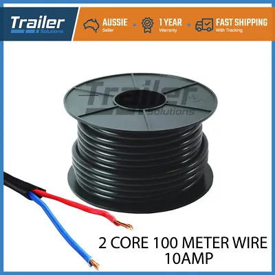 $116.90 • Buy 100m Of 2 Core 10 Amp Wire Cable Truck Trailer Boat Wiring Led Light Kit Car