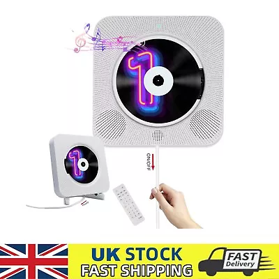 Wall Mountable CD Player Bluetooth Desktop CD Player With Speakers FM Radio Ant • £33.99