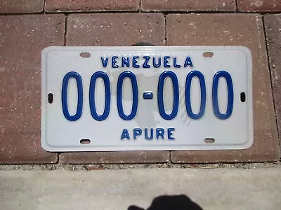 Venezuela APURE SAMPLE License Plate  # 000 - 000 • $70