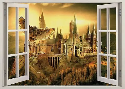 £8.95 • Buy Harry Potter Castle AlleyHogwarts  3D Window Sticker Wall Poster Decal Mural 820