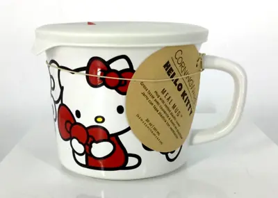 NEW CorningWare Hello Kitty 20 Oz MEAL MUG~Vented Lid~Coffee SOUP~SanRio~LIMITED • $21.95