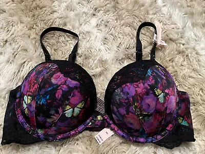 Victoria’s Secret Very Sexy Push Up Shine Straps 36C  MOODY FLORAL • $62