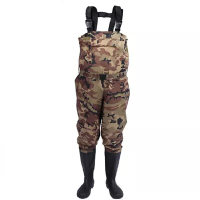Bootfoot Chest Waders 2-Ply Nylon PVC Waterproof Fishing Hunting Cleated Sole • $43.59