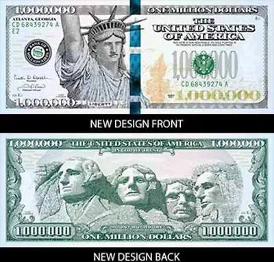 ONE (1) Million Dollar Bill Made In The USA Free Sleeve! Fast 1 Day Shipping! NS • $0.99