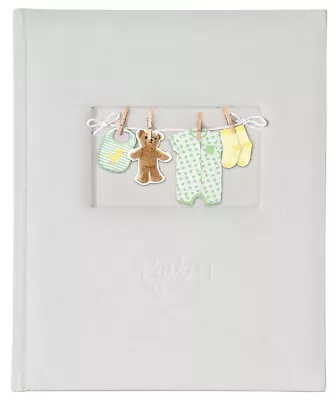 Luxury Linen Baby Self Adhesive Photo Album Scrapbook Holds Various Sized Photos • £19.95