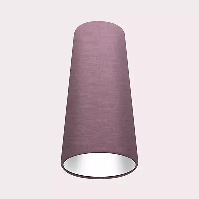 Lampshade Mauve Textured 100% Linen Cone Tapered Conical Light Shade • £55