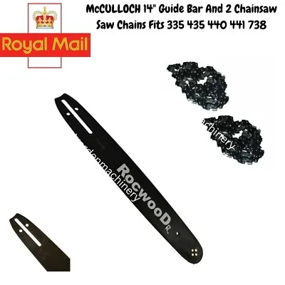 McCulloch 14  Guide And 2 Saw Chains Fits Chainsaw 335 435 440 441 738 • £28.99