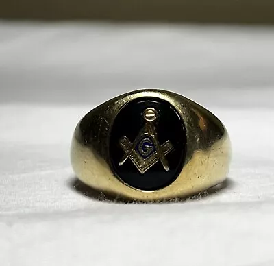 Masonic Gold Ring 10k Size 8 3/4 • $225