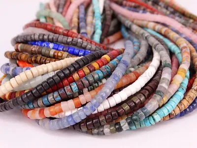 $6.29 • Buy AAA Natural Gemstone Heishi Loose Spacer Beads 2mm X 4mm 15.5'' Inches Strand