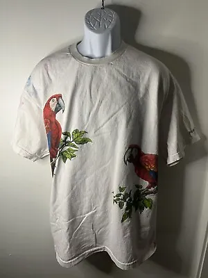 Vintage Parrot Tropical Bird Shirt 2XL Wrap Around • $17.90