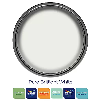 £20.99 • Buy Dulux Paint Pure Brilliant White Soft Sheen Or Emulsion 1L, 2.5L Or 5 Litres