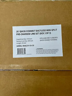 Perfect Aire Mini Split Line Set 1/4 X 3/8 Pre Charged Quick Connect  25 Ft New  • $195