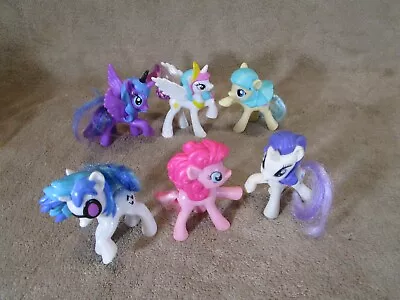 Lot Of 6 My Little Pony Figures Cake Toppers 3   Pinkie Pie Celestia Rarity • $6.99