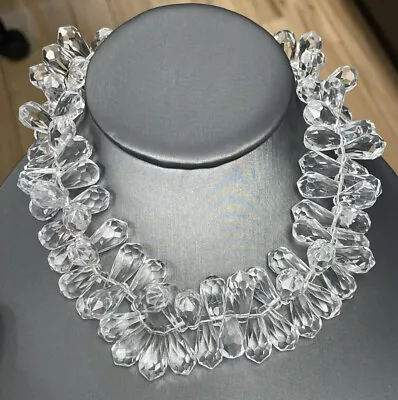 Vintage Miriam Haskell Faux Faceted Crystal Beaded Necklace 16” • $249.99