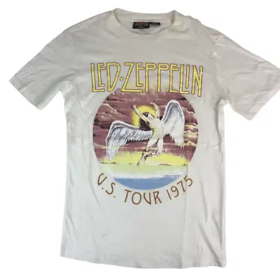 Led Zeppelin White T-Shirt Size Small Please Check Measurements Provide Belo • $25