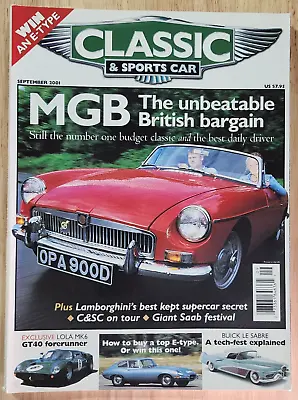 Classic And Sportscar Magazine Sept 2001 MGB Jaguar E-Type Lola Mk6 Fiat 124 • $6