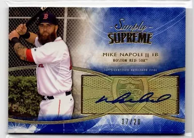 2014 Topps Supreme #SSU-MN Mike Napoli Blue Auto /20 NM/MT Baseball Card • $19.99