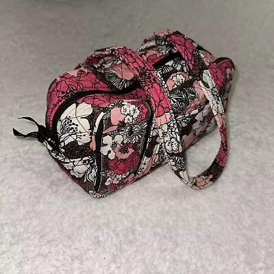 Vera Bradley Pink Zip Small Purse Duffle Bag Cosmetic Makeup Bag With Handles • $11.99